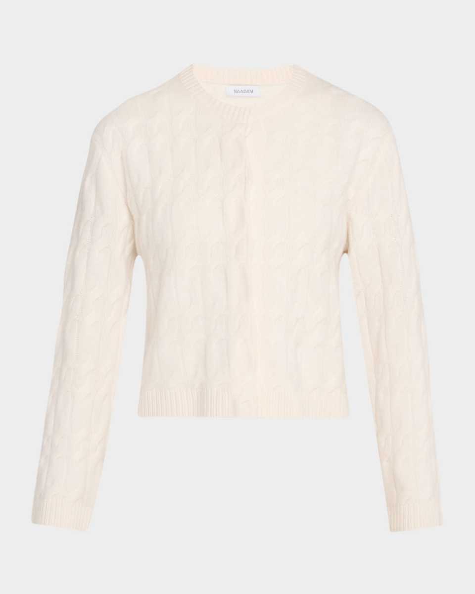 Cable-Knit Premium Cashmere Cardigan